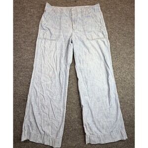 Gap Wide Leg Pants Womens 12 Blue Cotton Chambray Casual